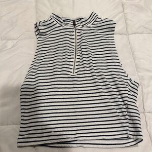 XS O'neil Navy/White Striped Cropped